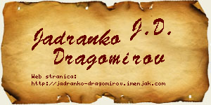 Jadranko Dragomirov vizit kartica